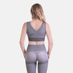 Set of 2 - SANKOM Patent Premium Bra With Lace (Size 8) - Grey (Bamboo Infused) & Black (Aloe Vera Infused)