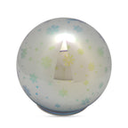 Set of 2 Snow Effect Glass Ball With White LED