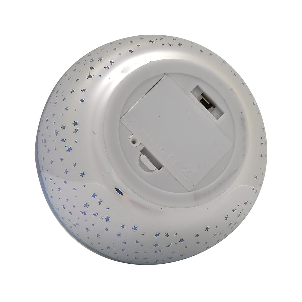 Set of 2 Snow Effect Glass Ball With White LED