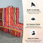 Set of 2 - 100% Cotton Floor Cushion with Cotton Filling  (40x40x8cm) - Multi Color