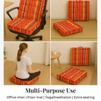 Set of 2 - 100% Cotton Floor Cushion with Cotton Filling  (40x40x8cm) - Multi Color