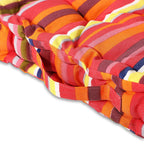 Set of 2 - 100% Cotton Floor Cushion with Cotton Filling  (40x40x8cm) - Multi Color