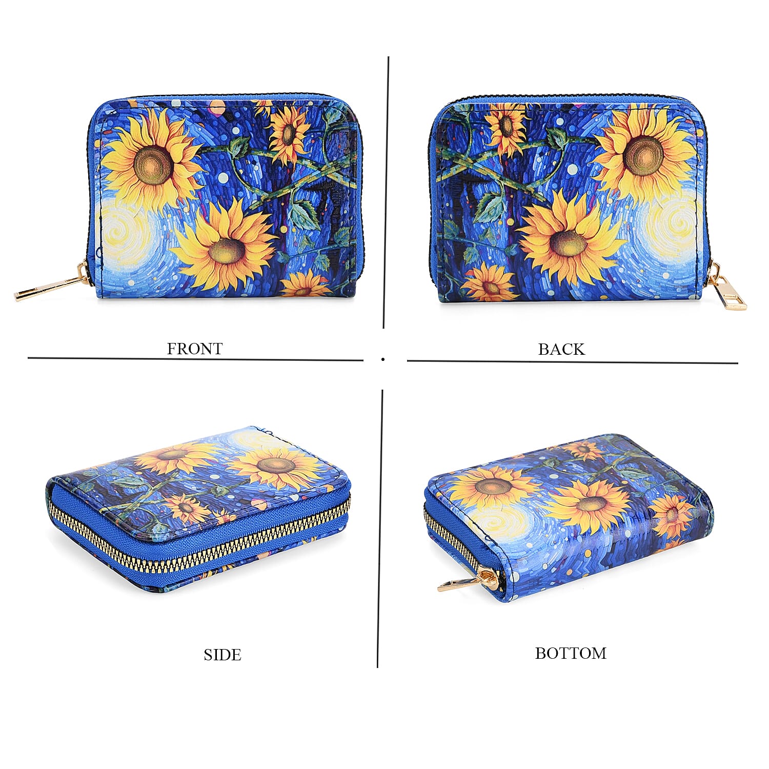 PVC Printed Wallet (Size 18x2x10 cm) - Blue Yellow - Yellow