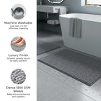 Set of 2 Super Soft Chenille Bath Mats (40 x 60 cm) - Silver