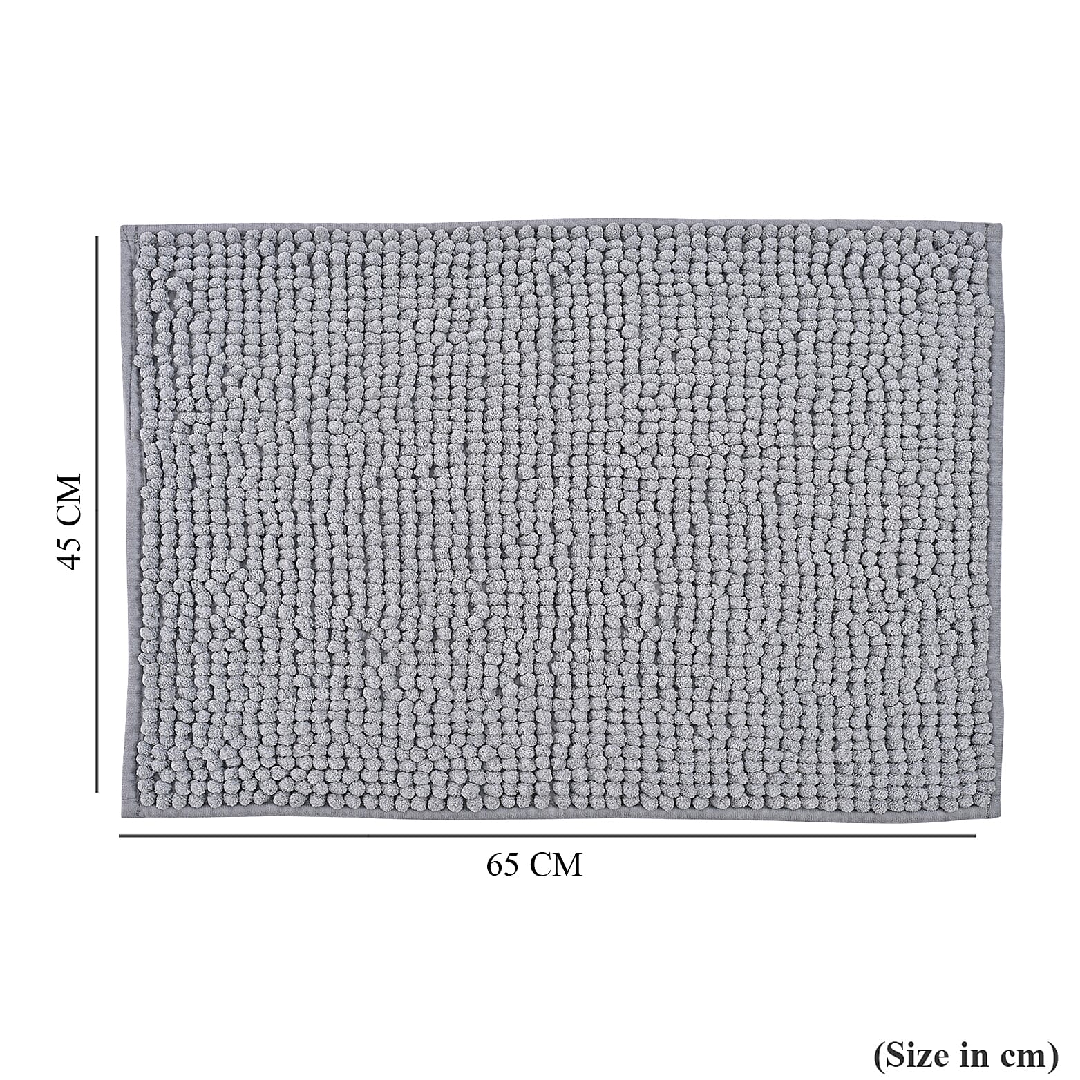 Set of 2 Super Soft Chenille Bath Mats (40 x 60 cm) - Silver