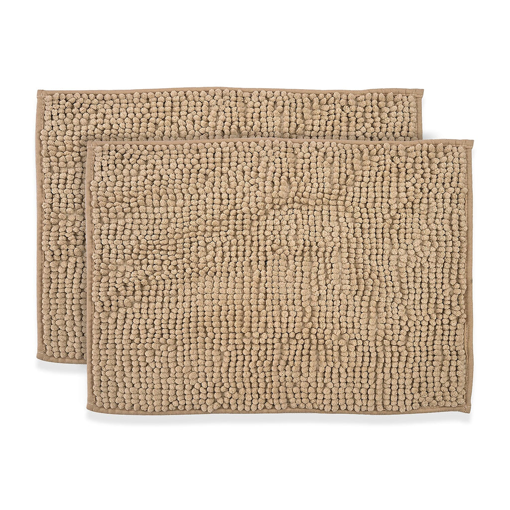 Set of 2 Super Soft Chenille Bath Mats (40 x 60 cm)