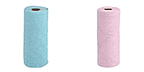 Set of 2 Tear-Away Microfiber Cleaning Cloths on a Roll - 30 Reusable (30 x 30cm) Sheets, Non-Scratch Multi-Surface Towels - Light Green and Pink