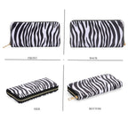 Set of 2- Zebra Print Zip-Around Wallet & Purse - Black & White