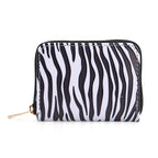 Set of 2- Zebra Print Zip-Around Wallet & Purse - Black & White
