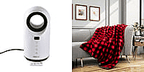 Set of 2 in 1 Bladeless Heater and Faux Fur Sherpa Blanket