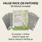 Set of 20 Detox Foot Patches - Lavender & Rose (10pcs each)