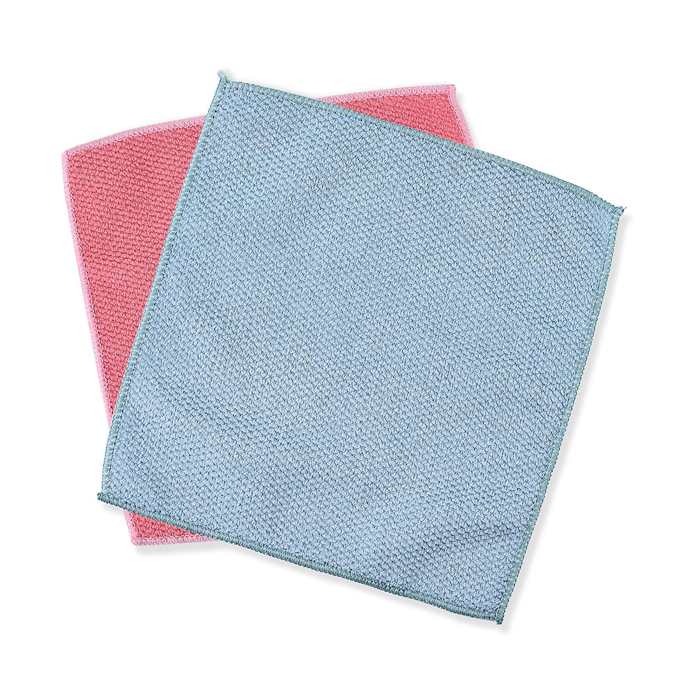 Set of 20 Double Sided Microfibre - Scratch Fibre Multipurpose Cloth (Size 25x25 cm) - Teal - Pink