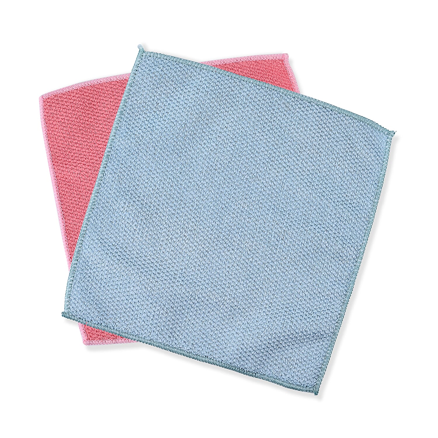 Set of 20 Double Sided Microfibre - Scratch Fibre Multipurpose Cloth (Size 25x25 cm) - Teal - Pink
