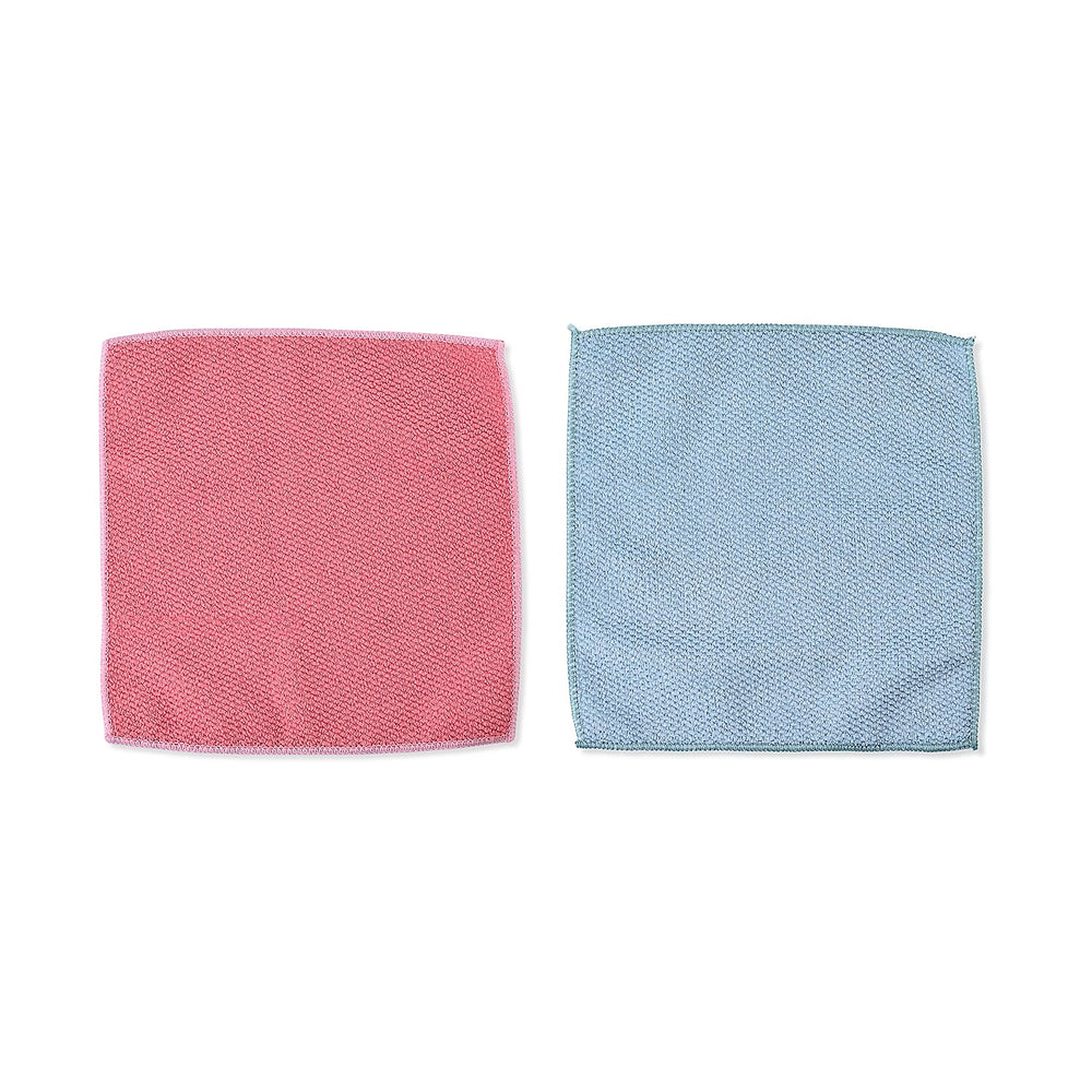 Set of 20 Double Sided Microfibre - Scratch Fibre Multipurpose Cloth (Size 25x25 cm) - Teal - Pink