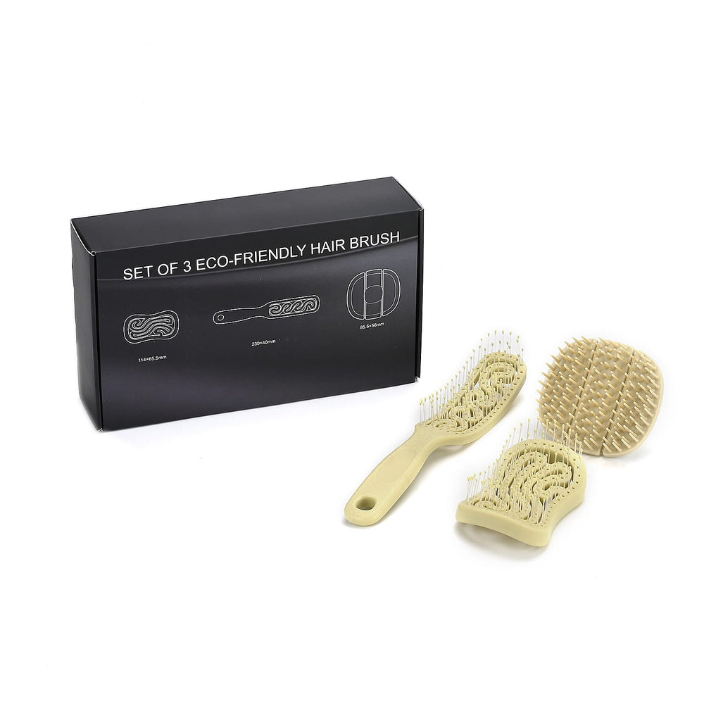 Set of 3 Detangling Hair Brush - Sage