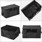 Set of 3 Collapsible Storage Bags with Transparent Window - Black