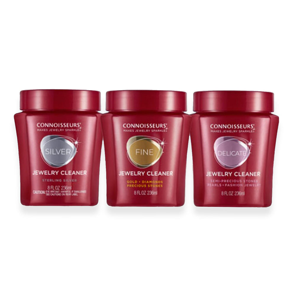 Set of 3 Connoisseurs (Silver Jewellery Cleaner, Gold Jewellery Cleaner and Semi-Precious Jewellery Cleaner) - 8 FL. OZ. (250ml) Each