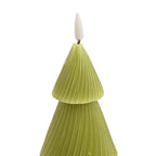 3 Flameless WAX Candle Trees - Coloured LED - Green 13.5cm (2 AAA Batteries)