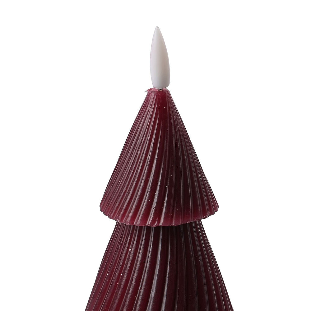 3 Flameless WAX Candle Trees - Coloured LED - Red 13.5cm (2 AAA Batteries)