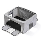 Set of 3- Foldable Oxford Fabric Storage Box with 3 window - Grey