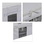 Set of 3- Foldable Oxford Fabric Storage Box with 3 window - Grey
