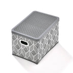 Set of 3 Foldable Storage Boxes (Size 26x17x17 cm) - Grey