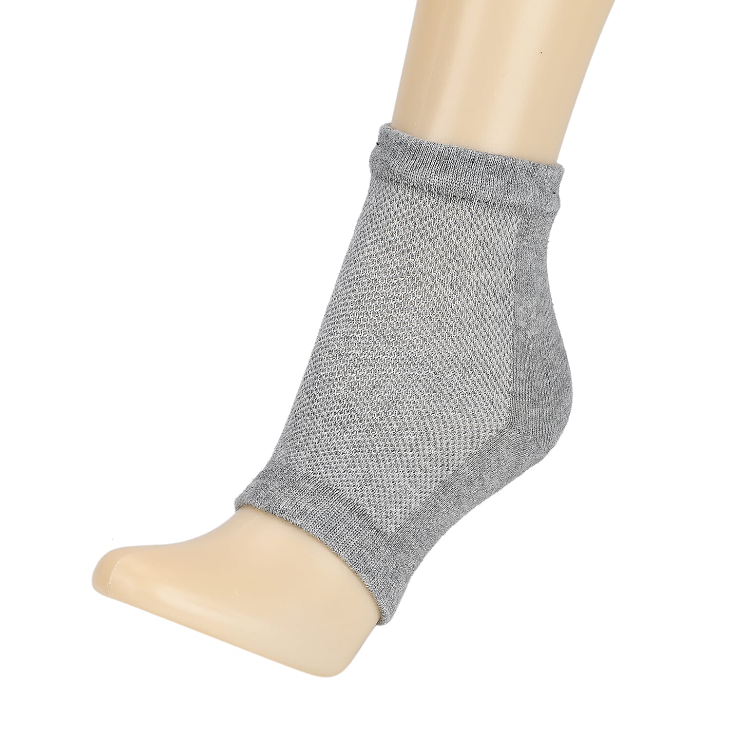 3 Packs Moisturizing Heel Socks (Size 18x1x1 cm) - Grey, Beige & White -  effectively preventing cracked feet and softening dead skin