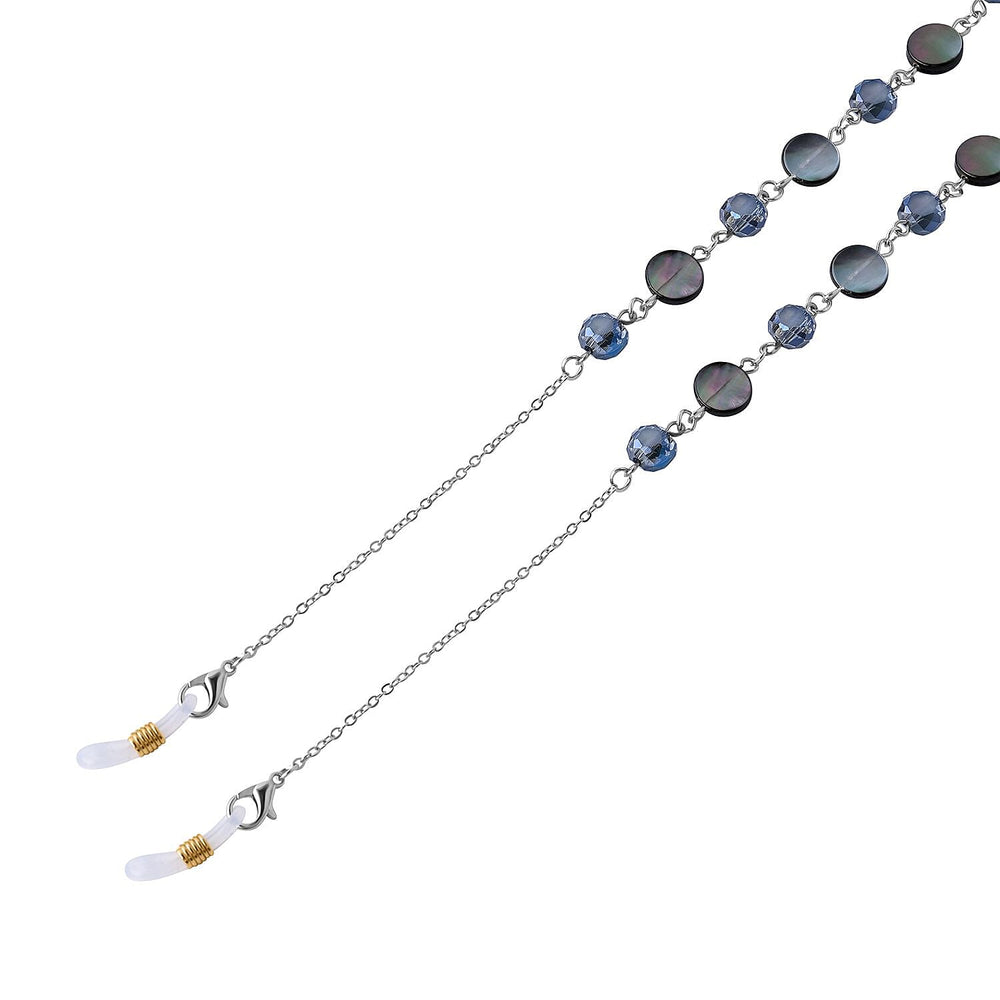 Set of 3 -  Glasses Chain Each with 20 Pcs Rubber (Length-70cm) - Blue-White-Grey