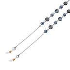 Set of 3 -  Glasses Chain Each with 20 Pcs Rubber (Length-70cm) - Blue-White-Grey