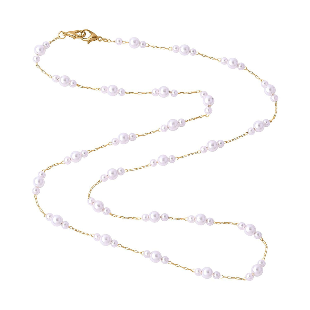 Set of 3 -  Glasses Chain Each with 20 Pcs Rubber (Length-70cm) - Blue-White-Grey