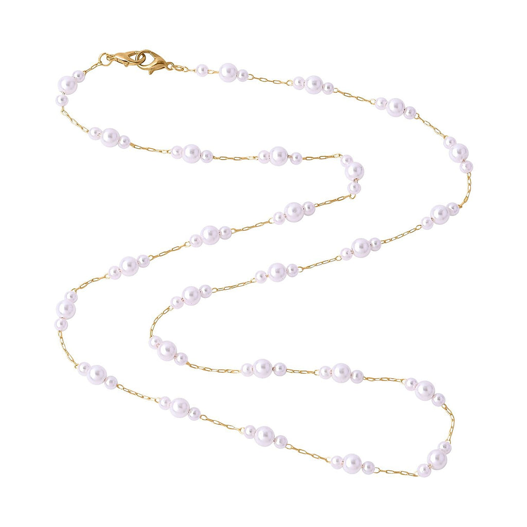 Set of 3 -  Glasses Chain Each with 20 Pcs Rubber (Length-70cm) - Blue-White-Grey