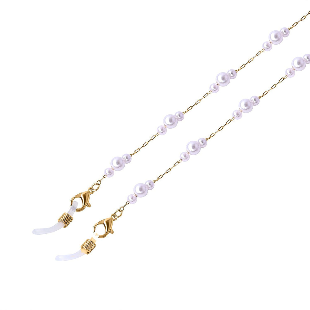 Set of 3 -  Glasses Chain Each with 20 Pcs Rubber (Length-70cm) - Blue-White-Grey