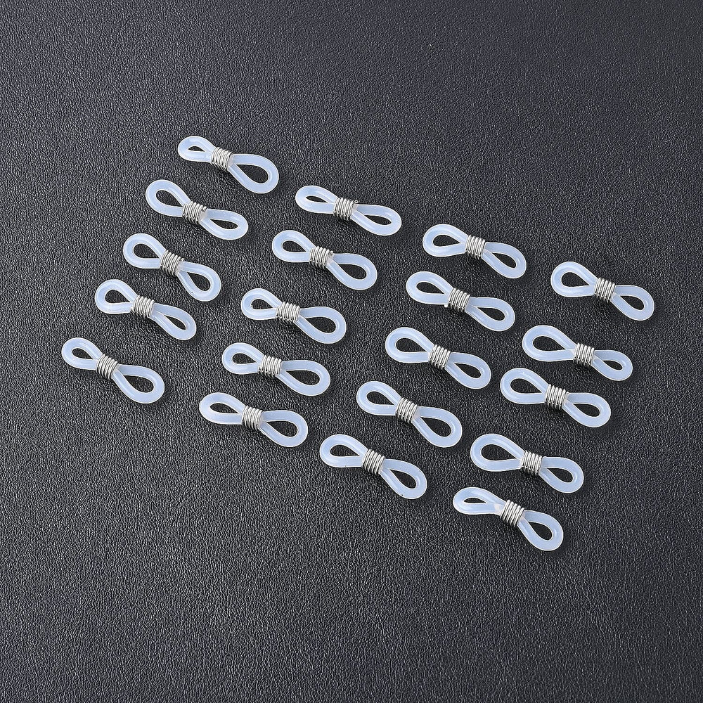 Set of 3 - Glasses Chain in Different Styles Each with 20 Pcs Rubber (Length-70cm) - Brown,Black & Green