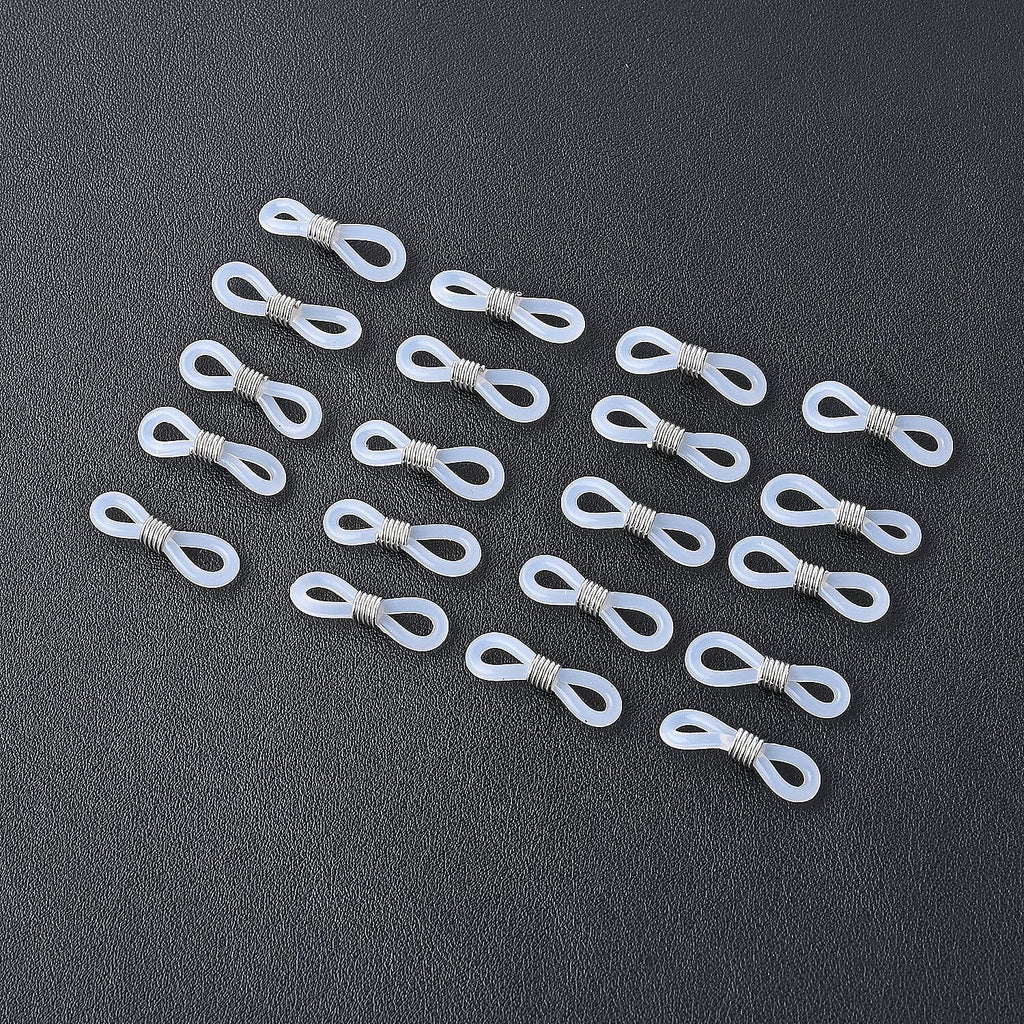 Set of 3 - Glasses Chain in Different Styles Each with 20 Pcs Rubber (Length-70cm) - Brown,Black & Green