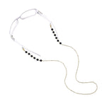 Set of 3 - Glasses Chain in Different Styles Each with 20 Pcs Rubber (Length-70cm) - Brown,Black & Green