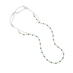 Set of 3 - Glasses Chain in Different Styles Each with 20 Pcs Rubber (Length-70cm) - Brown,Black & Green