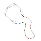 Set of 3 - Glasses Chain in Different Styles Each with 20 Pcs Rubber (Length-70cm) - Green, White & Multi