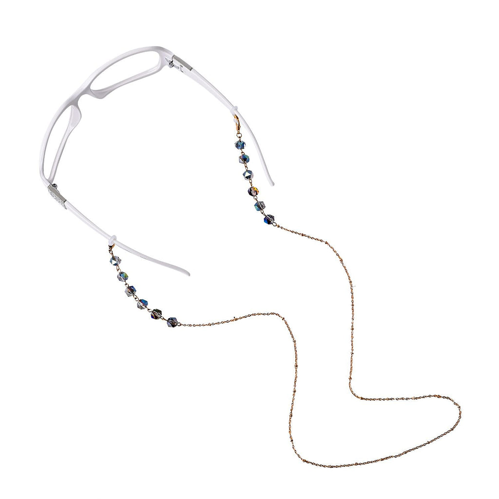 Set of 3 - Glasses Chain in Different Styles Each with 20 Pcs Rubber (Length-70cm) - Green, White & Multi