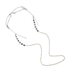 Set of 3 - Glasses Chain in Different Styles Each with 20 Pcs Rubber (Length-70cm) - Green, White & Multi