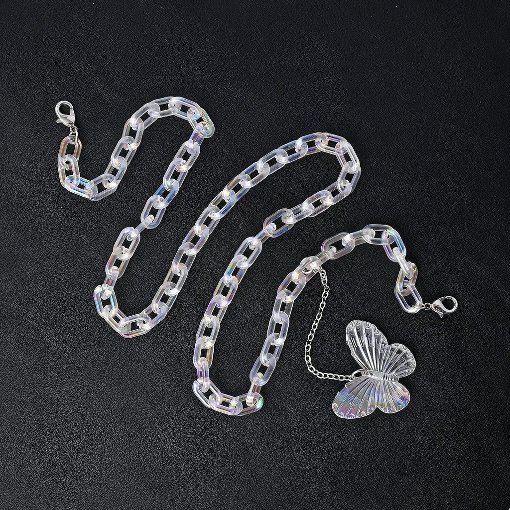 Set of 3 - Glasses Chain in Different Styles Each with 20 Pcs Rubber (Length-70cm) - Green, White & Multi