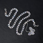 Set of 3 - Glasses Chain in Different Styles Each with 20 Pcs Rubber (Length-70cm) - Green, White & Multi