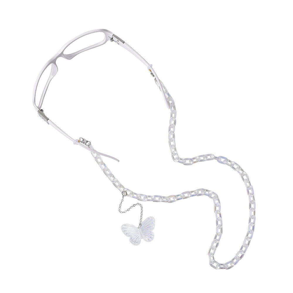 Set of 3 - Glasses Chain in Different Styles Each with 20 Pcs Rubber (Length-70cm) - Green, White & Multi