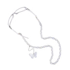 Set of 3 - Glasses Chain in Different Styles Each with 20 Pcs Rubber (Length-70cm) - Green, White & Multi