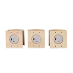 Set of 3 Hanging Christmas Wooden House with LED Warm Lights (Size 9x7x7 cm) - Log