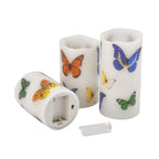 Set of 3 - LED Colour Changing Butterfly Pattern Candle with Remote (AAA Battery Not Inc.) - Multi