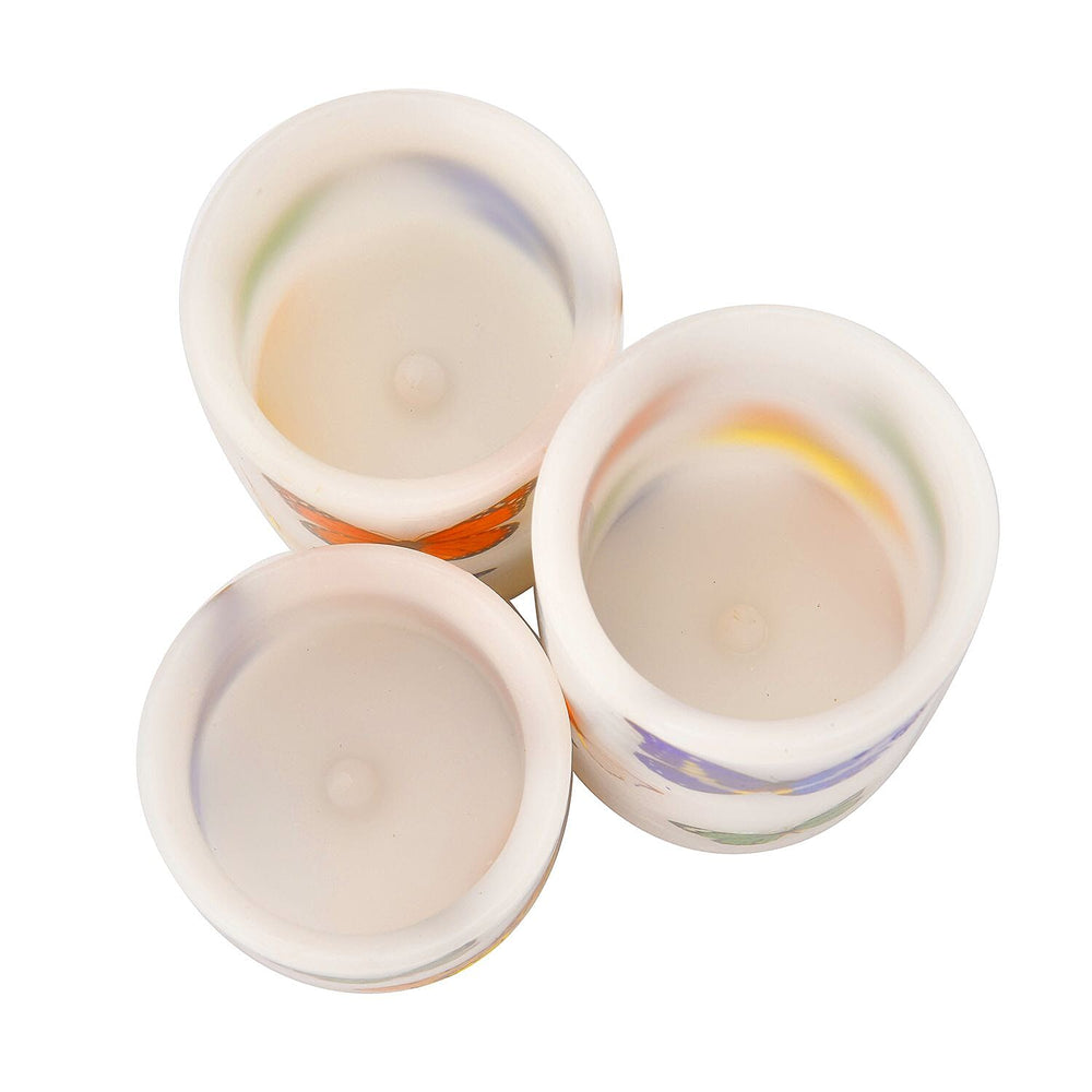 Set of 3 - LED Colour Changing Butterfly Pattern Candle with Remote (AAA Battery Not Inc.) - Multi
