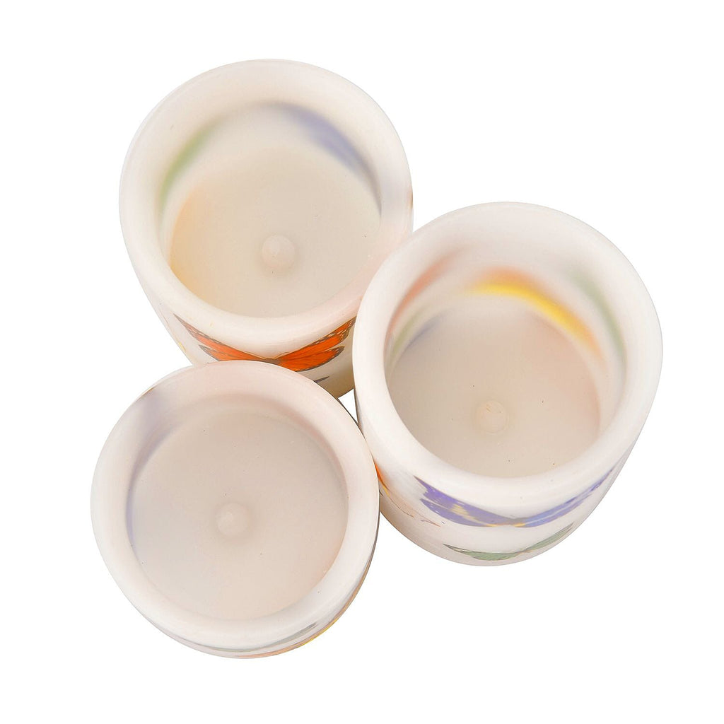 Set of 3 - LED Colour Changing Butterfly Pattern Candle with Remote (AAA Battery Not Inc.) - Multi