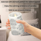 Set of 3 - LED Colour Changing Damask Pattern Candle with Remote ( Requires 3 AAA Battery Not Inc.) - Multi