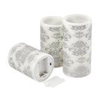 Set of 3 - LED Colour Changing Damask Pattern Candle with Remote ( Requires 3 AAA Battery Not Inc.) - Multi