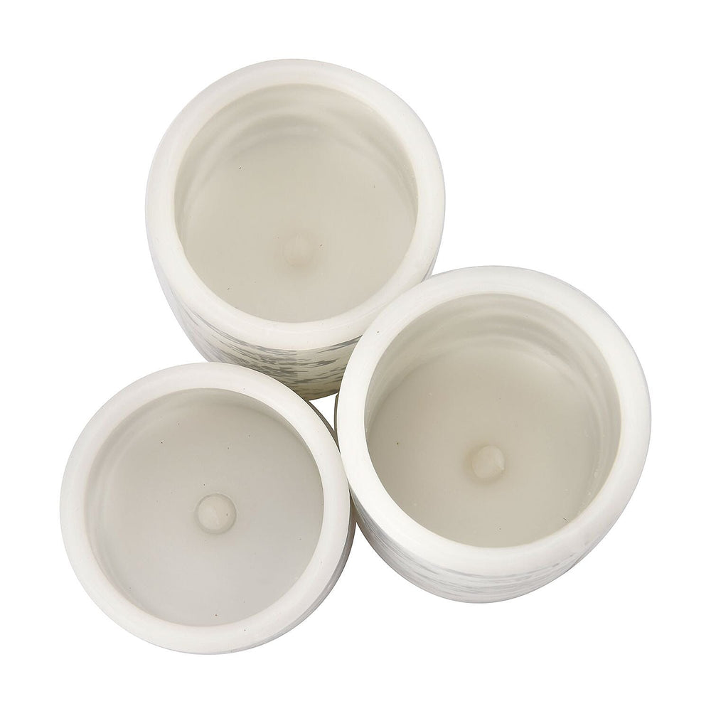 Set of 3 - LED Colour Changing Damask Pattern Candle with Remote ( Requires 3 AAA Battery Not Inc.) - Multi